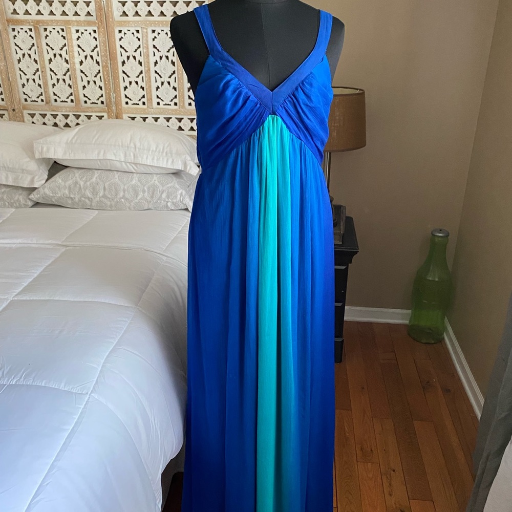 Blue ombre maxi dress